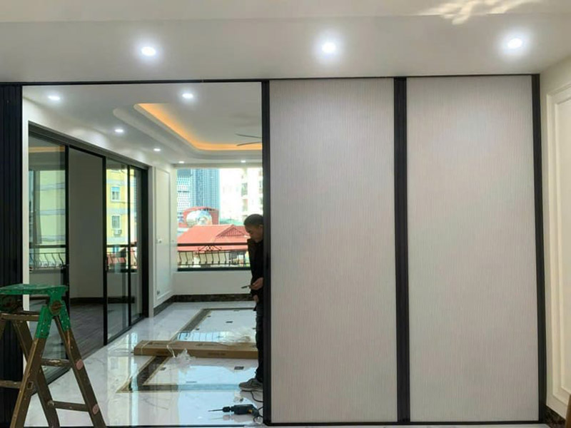 vách ngăn tổ ong phòng khách