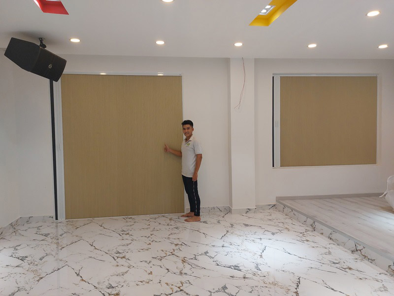 vách ngăn tổ ong phòng khách